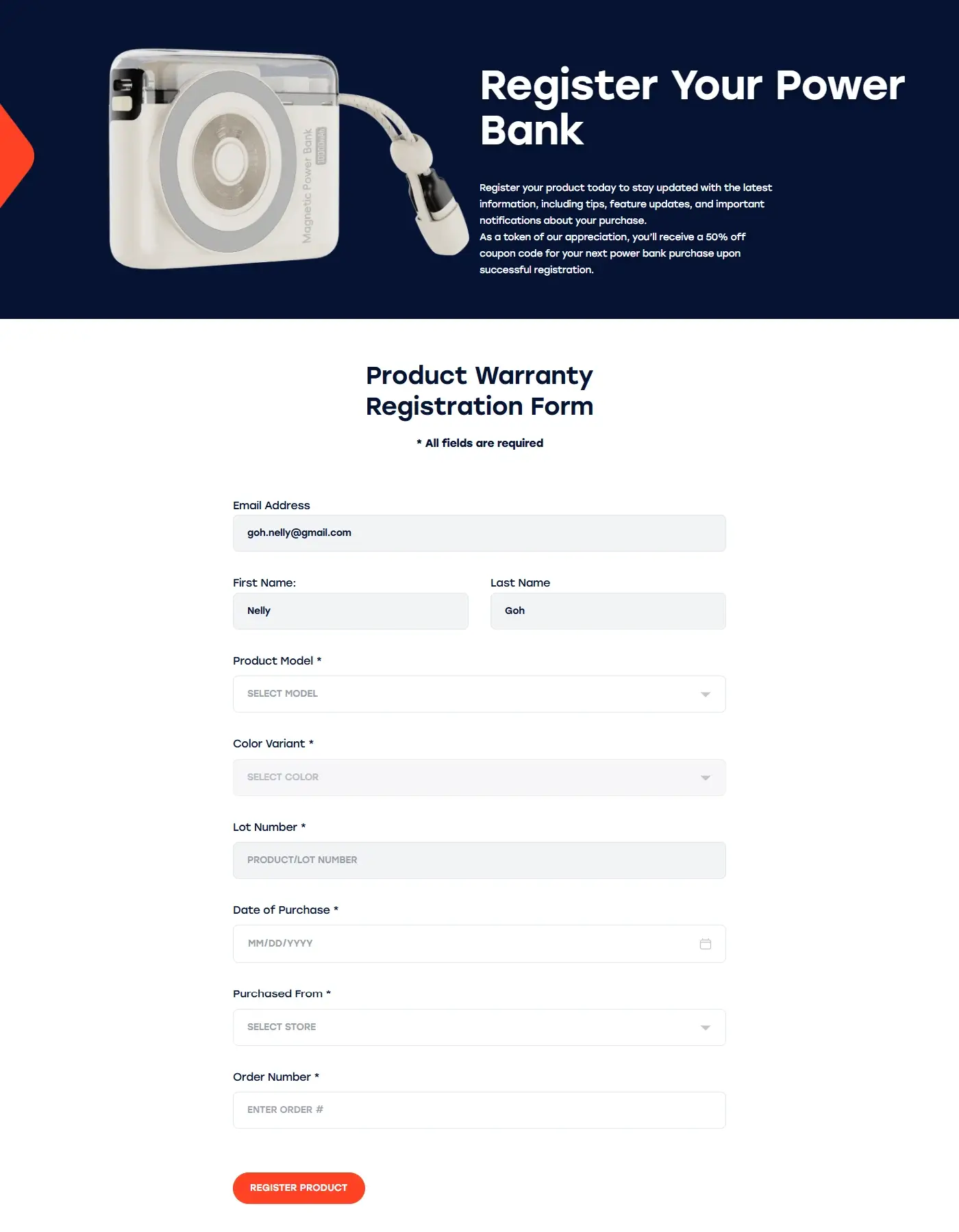 Product Registration